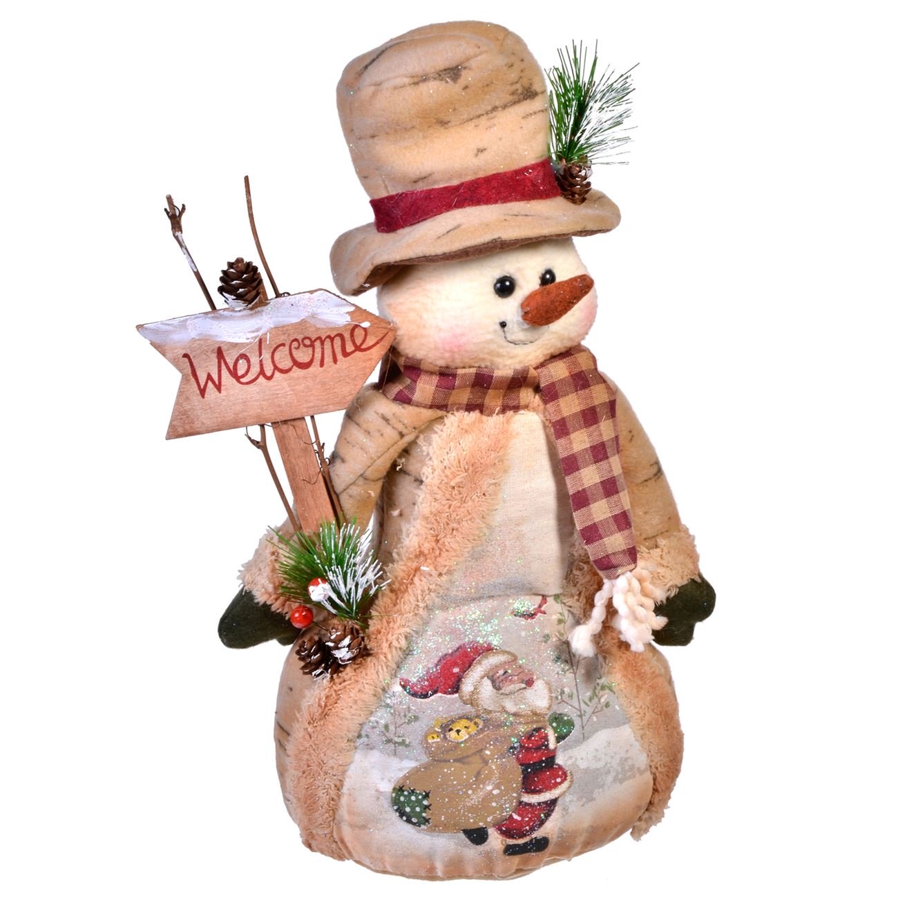 Karácsonyi dekorációs hóember 37 cm