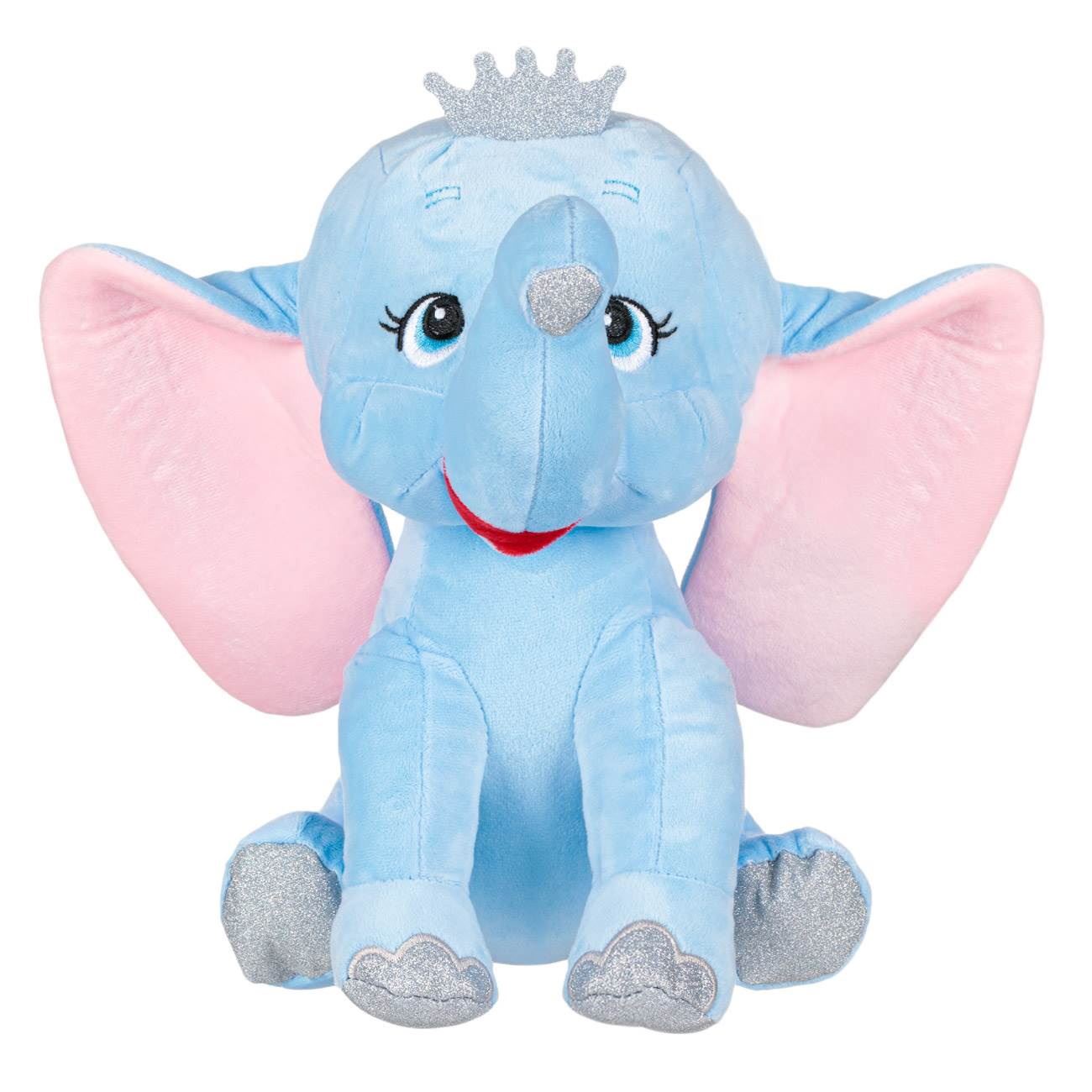 Plüss Elephant Ciel Big Ears Silver Glitter Crown 21 cm