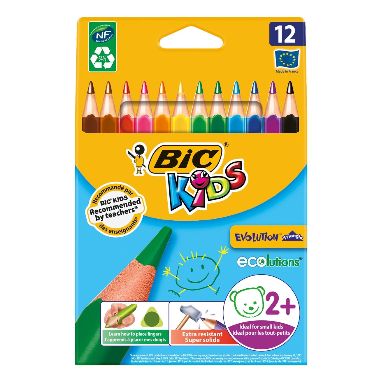 BIC  színes ceruza háromszögletű Vastag12 db-os