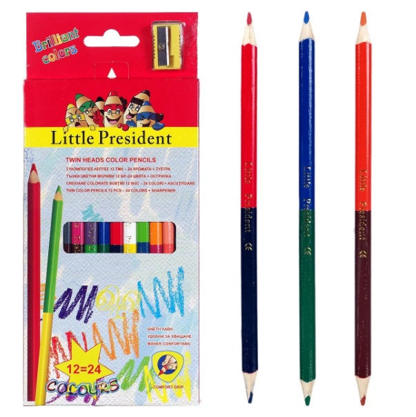 Kétoldalas ceruza Little President 12 db-os