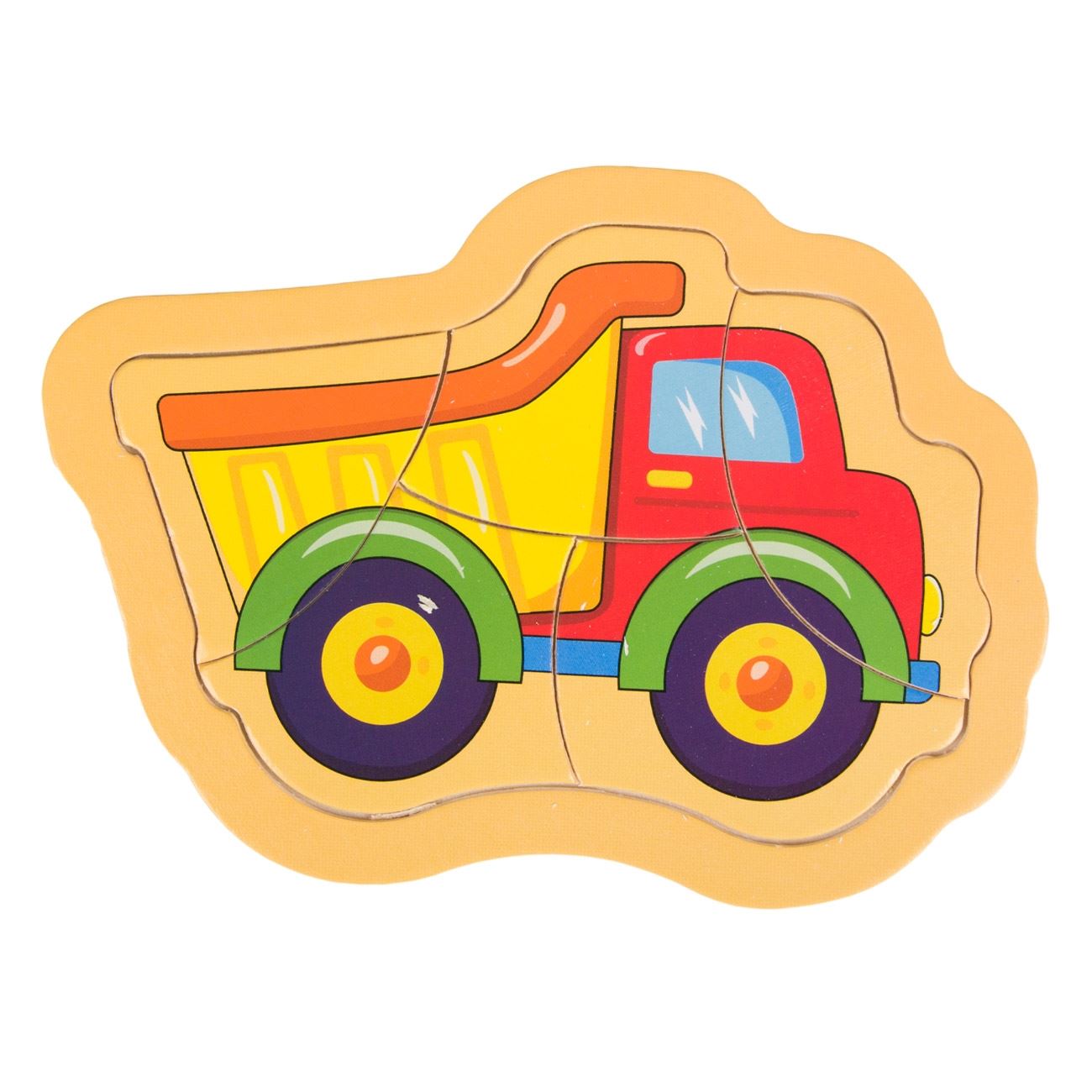 Puzzle karton fa kamion (5 darab) 15,5x12 cm
