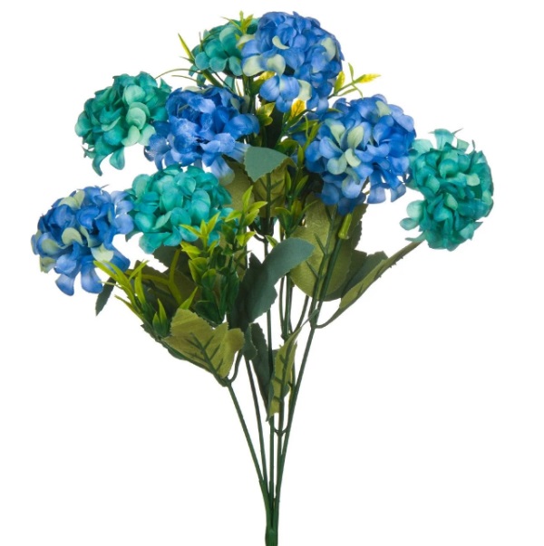 Csokros kék hortenzia művirág csokor 37 cm