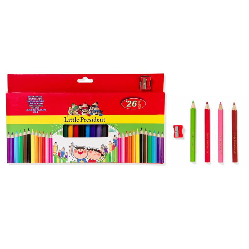 Little President 24 db-os színes ceruza készlet + hegyező 